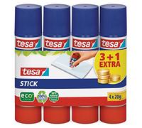 Tesa Lot de 4 tubes ronds de colle écologique 40 g 20g Weiß
