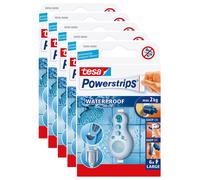tesa Lot de 5 Lots de 6 Powerstrips pastilles adh¿sives LARGE WATERPROOF, blanc
