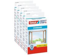 tesa Lot de 5 Moustiquaires Insect Stop Standard Fenêtre 1,10 m x 1,30 m Blanc