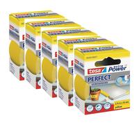 tesa Lot de 5 Rubans toilé adhésif Extra power 38 mm x 2,75 m Jaune
