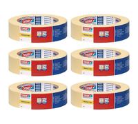 tesa Lot de 6 Adh¿sifs tesaKREPP masquage sup¿rieur (papier lisse) chamois 50m x 19mm