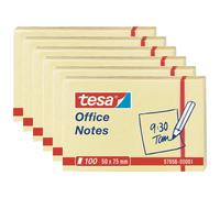 Tesa Lot De 6 Blocs 100 Office Notes Repositionnables 50 X 75 Mm Jaune