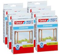 tesa Lot de 6 Moustiquaires STANDARD pour fenêtre, 1,50 m x 1,30 m Blanc