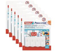 tesa Lot de 6 Powerstrips Fixation Vario pour Rideaux Blanc Lot de 4 Crochets et 6 Strips