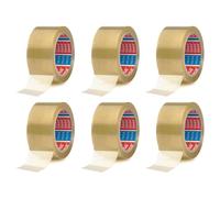 tesa Lot de 6 Rubans adh¿sif d'emballage Acrylic Silencieux 4024 en PP 50 mm x 66 m Transparent