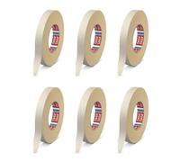 tesa Lot de 6 Rubans adhésif toilé 4541 - 15 mm x 50 m blanc ecru