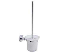 tesa® Loxx Ensemble mural brosse WC, finition brillante Métal Chromé, adhésif, technologie sans Percer, 390mm x 117mm x 165mm