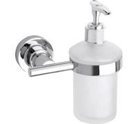 tesa Luup Distributeur de savon, métal chromé, adhésif, technologie sans percer, 155mm x 125mm x 100mm