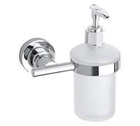 tesa Luup Distributeur de savon, métal chromé, adhésif, technologie sans percer, 155mm x 125mm x 100mm