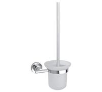 Tesa Luup Ensemble mural brosse WC, métal chromé, adhésif, technologie sans percer, 385 x 160 x 120 mm Arrondie