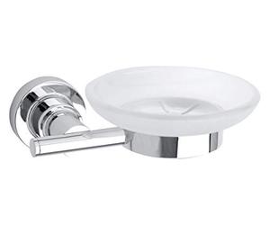 tesa® Luup Porte-savon, métal chromé, adhésif, technologie sans percer