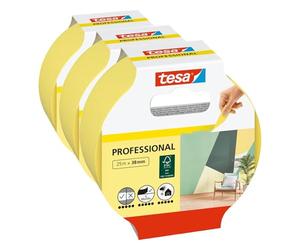 Tesa Masking Tape PRECISION INDOOR Jaune 25m x 38mm 56271-00000-01 (Lot de 3)