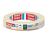 tesa Masquer CLASSIC écologique Ruban Adhésif - Adhésif de Masquage pour Travaux de Peinture - Sans Solvant, Détachable sans Résidus - 1 Rouleaux de 50 m x 19mm
