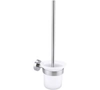 tesa Moon brosse wc, acier inoxydable look, adhésif, technologie sans percer, 390mm x 115mm x 147mm