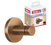 tesa MOON Crochets Adhésifs pour Serviettes en Bronze Brossé - Porte Serviettes Autocollant en Métal, Revêtement PVD - Sans Perçage avec Solution Adhésive - 37 mm x 37 mm x 36 mm