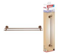 tesa Moon Double Porte Serviettes en Bronze Brossé - Porte Serviettes Autocollant à 2 Tiges en Métal, Revêtement PVD - sans Perçage avec Solution Adhésive - 112 mm x 640 mm x 50 mm