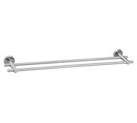 tesa Porte-serviettes double Moon – look acier inoxydable, adhésif sans percer 49×640×115 mm