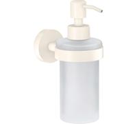 tesa MOON WHITE Distributeur de savon, blanc mat, sans perçage, solution adhésive incluse