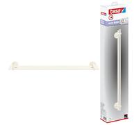 tesa Moon White Porte-Serviettes Double - 640 mm x 112 mm x 50 mm | Porte-serviettes de bain à 2 barres - Fixation au mur sans perçage - Blanc mat - Métal thermolaqué - Avec solution adhésive