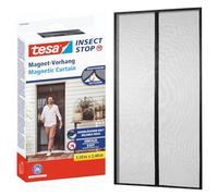 tesa Moustiquaire Aimantée Impénétrable - Filet Anti-insectes Volants et Araignées pour Portes de Balcon et de Terrasse - Montage Simple, Sans Perçage - 2,4 m x 1,2 m