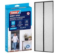 tesa Moustiquaire Aimantée Impénétrable - Filet Anti-insectes Volants et Araignées pour Portes de Balcon et de Terrasse - Montage Simple, Sans Perçage - 2,1 m x 0,9 m