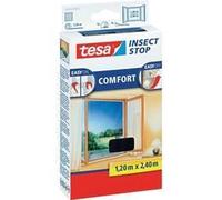 TESA Moustiquaire Comfort pour portes-fenêtres - 1,20m x 2,4 m - Noir