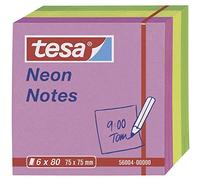Tesa Neon Bloc-Notes Repositionnables 75 X 75 Mm Tricolore