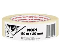 tesa NOPI 3 Rubans de Masquage - Beige Clair - 2x50mx30mm + 1x50mx19mm | Doté d'un adhésif à base de caoutchouc naturel pour une adhérence forte - Se retire sans laisser de traces jusqu'à 4 jours
