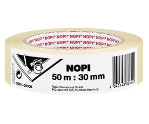 tesa NOPI 3 Rubans de Masquage - Beige Clair - 2x50mx30mm + 1x50mx19mm | Doté d'un adhésif à base de caoutchouc naturel pour une adhérence forte - Se retire sans laisser de traces jusqu'à 4 jours