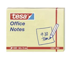 tesa Office 57657 - Bloc notes de 100 feuilles - Taille XL | Notes adhésives jaune clair - Pour surligner et prendre des notes au bureau et à la maison - Forte adhérence, retrait facile
