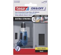 TESA On & Off 55228-00-01 Bande auto-agrippante à coller partie velours et partie agrippante, extra-fort (L x l) 100 mm x 50 mm