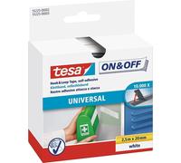 tesa On & Off bande auto-agrippante 20 mm x 2,5 m blanc autocollant