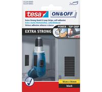 tesa On & Off bandes velcro extra-fortes 50 x 100 mm noir 2 sets