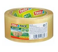 Tesa pack bio & strong Ruban Adhésif Solide d'Emballage de Colis - Fabriqué à 98% à Base de Matériaux d'Origine Biologique - Durable et Recyclable - Transparent - 66 m x 50 mm