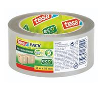 Tesa pack ECO & ULTRA STRONG ecoLogo - Ruban d'Emballage Transparent à Base de Plastique Recyclé - Adhérence Ultra Puissante - Écologique, Fabriqué Sans Solvant - 66 m x 50 mm