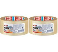 Tesa Pack Extreme Ruban Adhésif d'Emballage Qualité Supérieure - Résistant à la Déchirure - Idéal pour l'Emballage de Colis et Objets Lourds - Transparent - 50 m x 50 mm (Lot de 2)