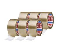 tesa Pack PP 4195 Parcel Tape in a Pack of 6 - Low Noise Tape for Packing Parcels and Boxes - Transparent - 6 Rolls Each 66 m x 50 mm