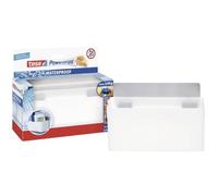 Tesa Powerstrips Bac bi-matériaux Waterproof porte-accessoires blanc/métal + 4 languettes Waterproof