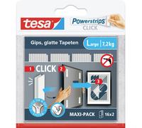 tesa Powerstrips CLICK Grand 16x 2 pièces (L x l) 85 mm x 20 mm Contenu: 16 paire(s)