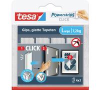 tesa Powerstrips CLICK Grand 4x 2 pièces (L x l) 85 mm x 20 mm Contenu: 4 paire(s)