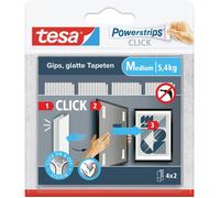 tesa Powerstrips CLICK – Pastilles adhésives à clipser/déclipser ON/OFF Medium 4 x 2 pièces