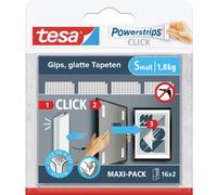 tesa Powerstrips CLICK Petit 16x 2 pièces (L x l) 60 mm x 20 mm Contenu: 16 paire(s)