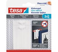 tesa Powerstrips Clou adhésif pour papier peint et plâtre 2,0 kg 2 clous + 6 strips
