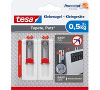 tesa Powerstrips Clou adhésif pour papier peint & plâtre 0,5 kg 2 clous + 3 bandes