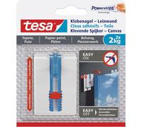 tesa Powerstrips Clou adhésif pour papier peint & plâtre 2,0 kg 2 clous + 6 bandes