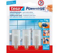 tesa Powerstrips Crochet auto-adhésif Small Trend chromé mat carré