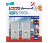 tesa Powerstrips Crochet LARGE Classic chrome 2 crochets et 4 strips