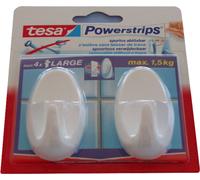 tesa Powerstrips crochet LARGE ovale blanc 2 crochets