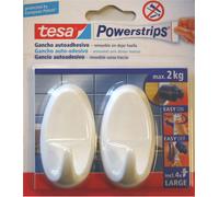 Tesa Powerstrips crochet ovale blanc crochet mural porte-serviettes crochet adhésif porte-serviettes