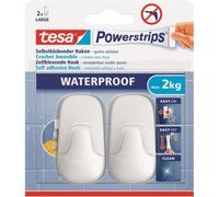 tesa Powerstrips crochet WATERPROOF Large plastique blanc 2 crochets + 2 strips